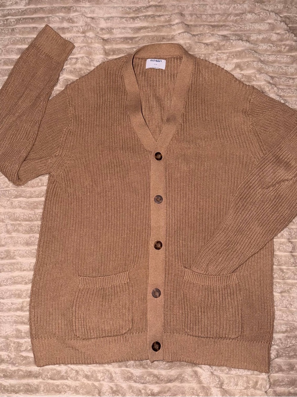Old Navy Women's Tan Button-Front Knit Cardigan